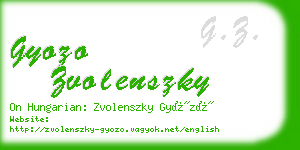 gyozo zvolenszky business card